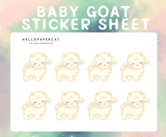 Baby goat sticker sheet