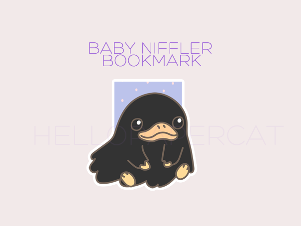 Baby Platypus inspired magnetic bookmark