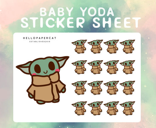 baby alien sticker sheet