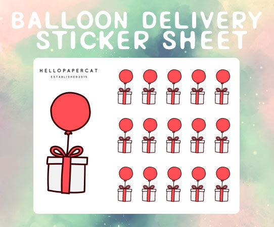 Balloon Deliviery sticker sheet