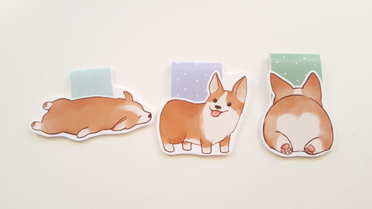 potato corgi magnetic bookmark set