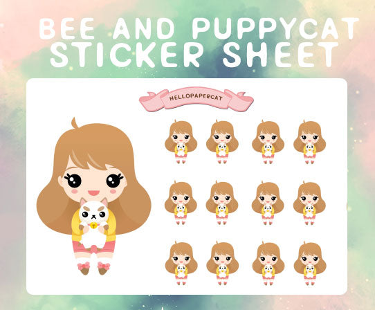 Bee and Puppy sticker sheet