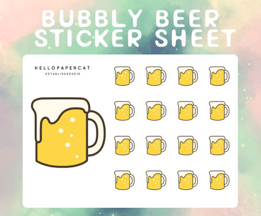 Bubbly Beer sticker sheet
