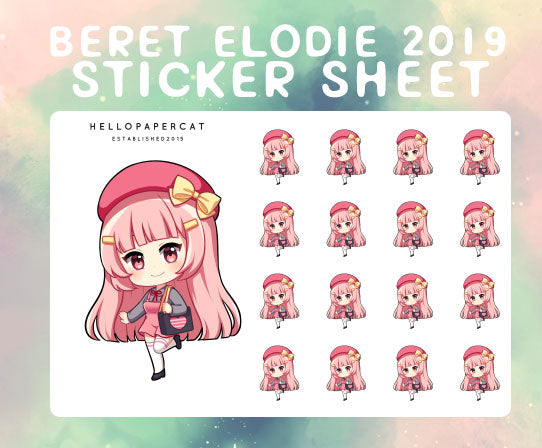 Beret Elodie 2019 sticker sheet
