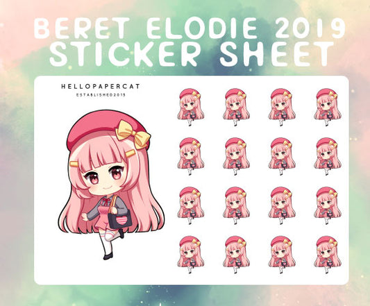 Beret Elodie 2019 sticker sheet