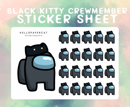 Black Kitty crew member sticker sheet