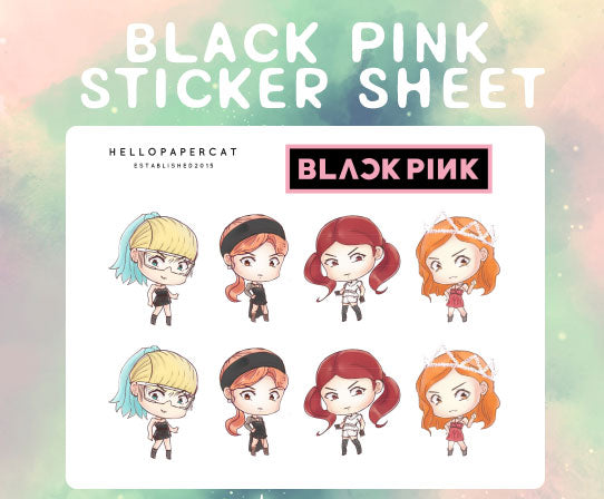 Black Pink sticker sheet