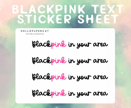 Blackpink text sticker sheet