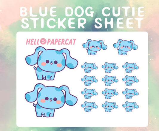 Blue Dog cutie sticker sheet
