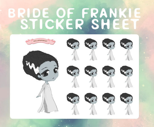 Bride of Frankie sticker sheet