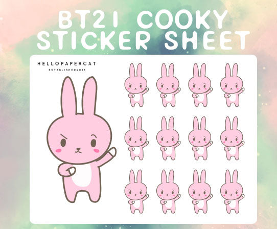 BT21 Cooky sticker sheet