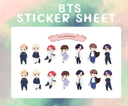 BTS  sticker sheet
