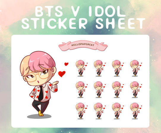 BTS V idol sticker sheet