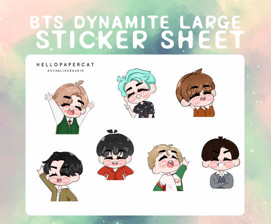 BTS Dynamite large sticker sheet