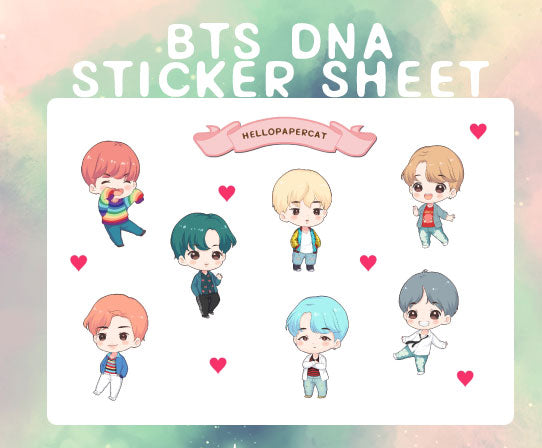 BTS DNA sticker sheet