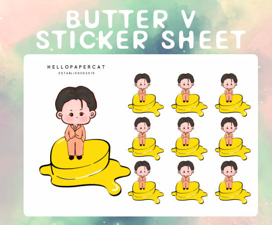 Butter V sticker sheet