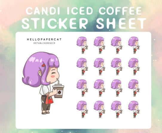 Candi Iced Coffee sticker sheet