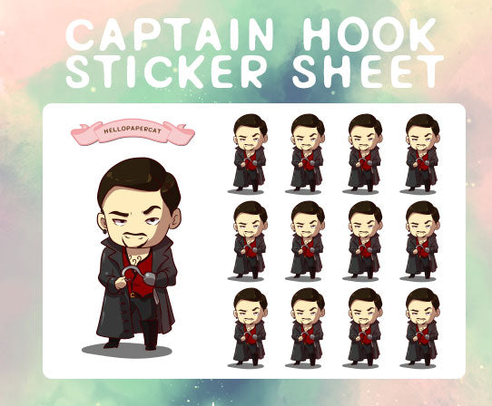Captain Hook - OUaT sticker sheet