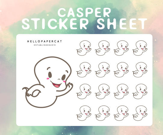 Casper inspired sticker sheet