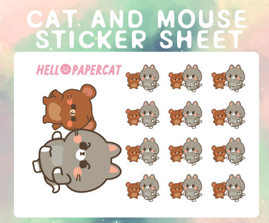 Cat and Mouse sticker sheet