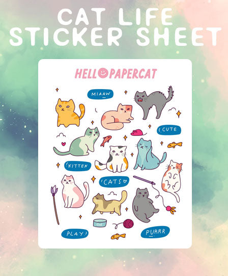 Cat Life sticker sheet