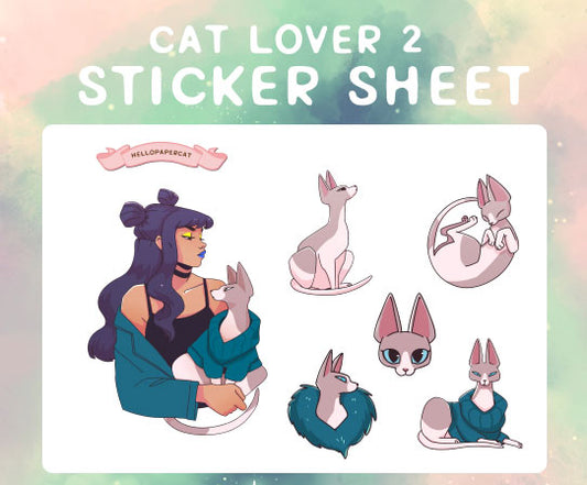 Cat Lover 2 sticker sheet
