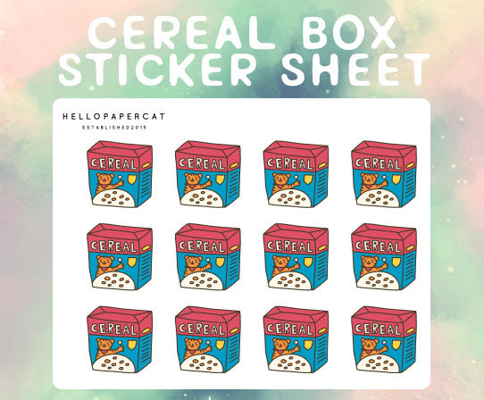 Cereal Box sticker sheet