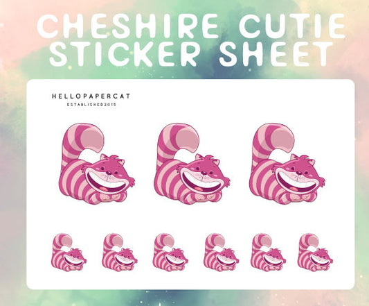 Cheshire Cutie sticker sheet