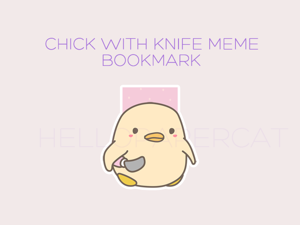Chick with knife meme magnetic bookmark