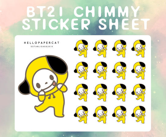 BT21 Chimmy doodle sticker sheet