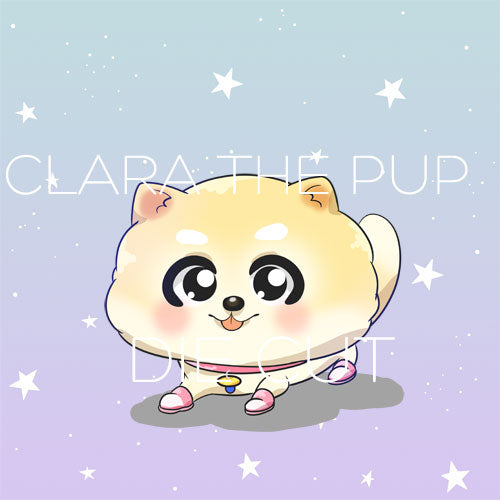 Clara the pup die cut
