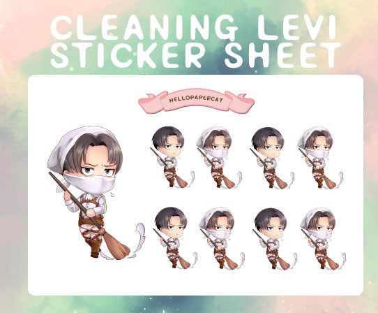 Cleaning Levi sticker sheet