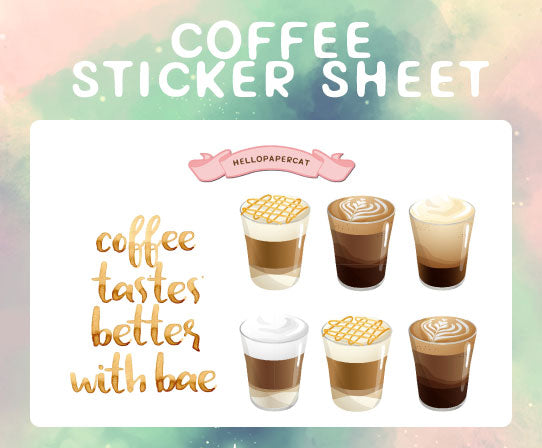 Coffee sticker sheet