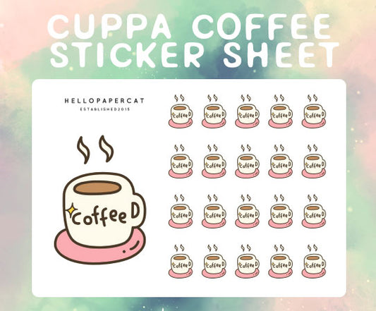 Cuppa Coffee sticker sheet