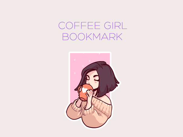 Coffee Girl magnetic bookmark