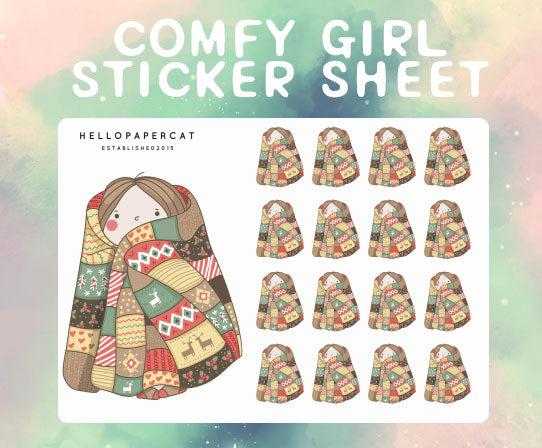Comfy Girl sticker sheet
