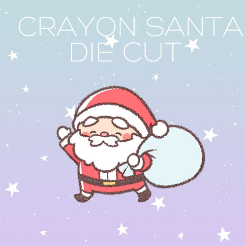Crayon Santa die cut