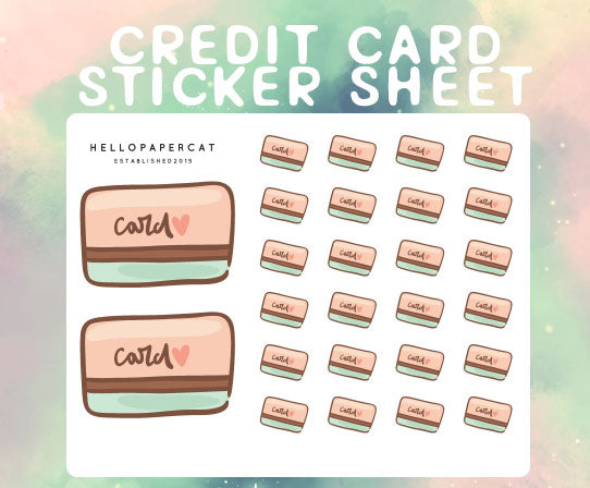 Credit Card sticker sheet