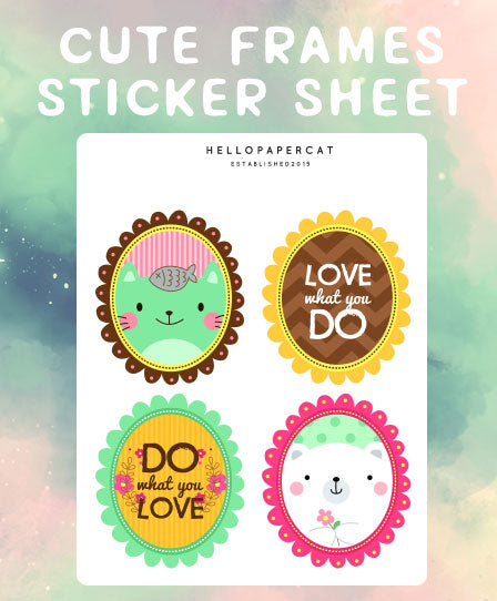 Cute Frames sticker sheet