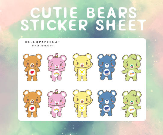 Cutie Bears sticker sheet – HelloPapercat