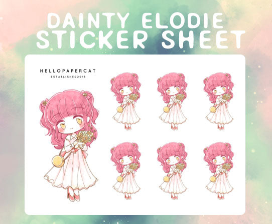 Dainty Elodie sticker sheet