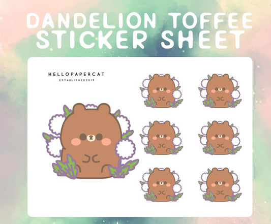 Dandelion Toffee sticker sheet