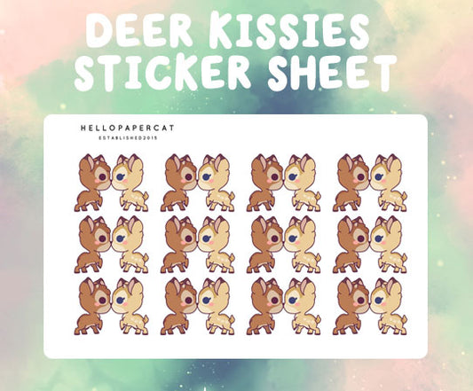 Deer Kissies sticker sheet