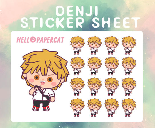 Denji sticker sheet