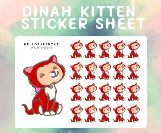 Dinah Kitten sticker sheet