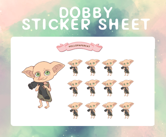 Kawaii Dobby sticker sheet – HelloPapercat