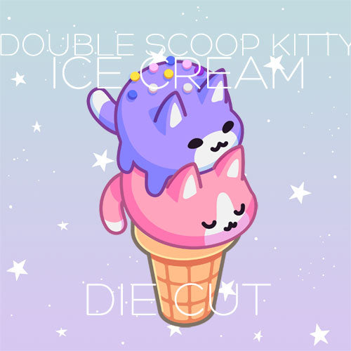 Double scoop kitty ice cream die cut