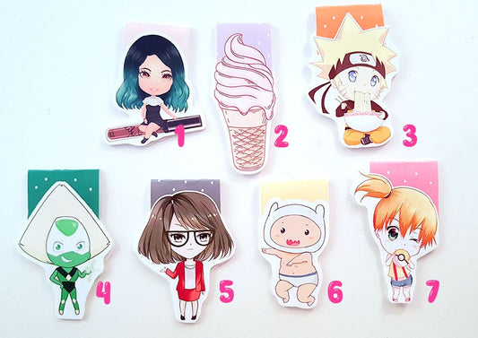 Kylie, ice cream, naruto, peridot, working girl, baby, misty magnetic bookmark