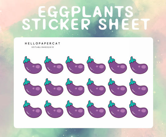 Eggplants sticker sheet