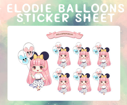 Elodie balloons sticker sheet